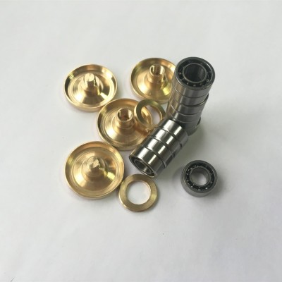 High polished metal fidget spinner  hybrid ceramic bearing spinner brass end